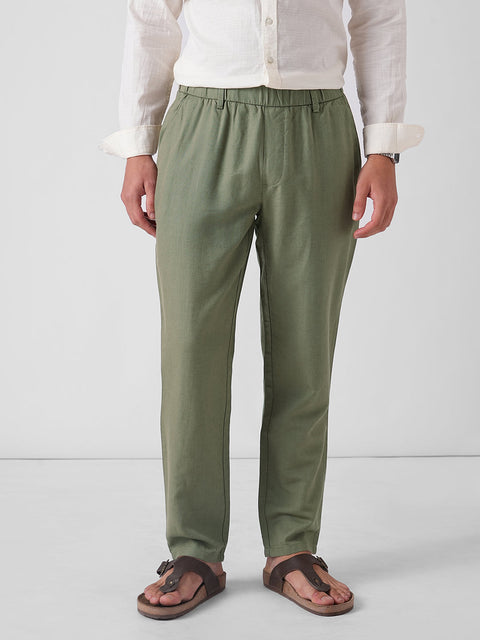 OLIVE DOBBY TRAVELLER TROUSERS