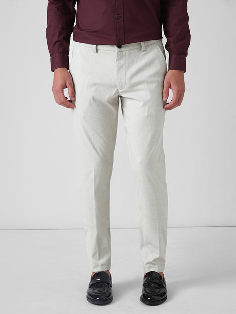 Cream Slim Fit Trouser