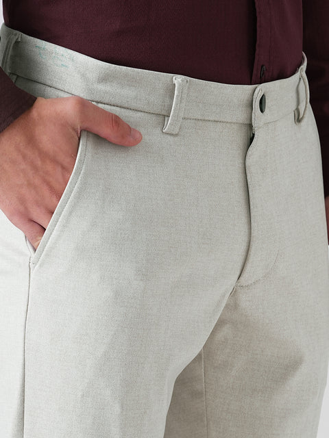 Cream Slim Fit Trouser