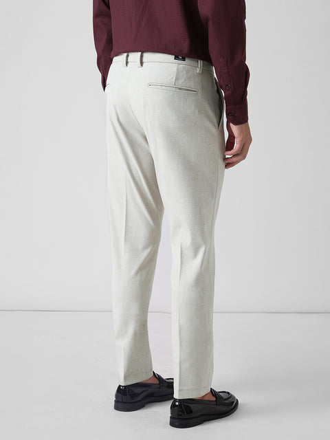Cream Slim Fit Trouser