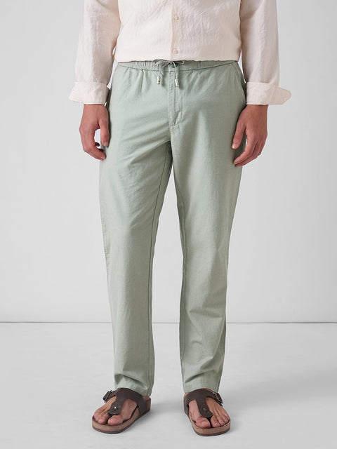 OLIVE DOBBY TRAVELLER TROUSERS