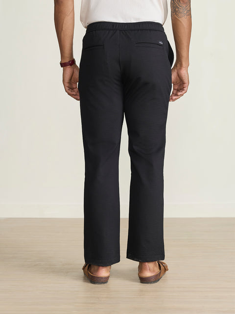 Polyester Stretch Solid Traveller Fit Trousers