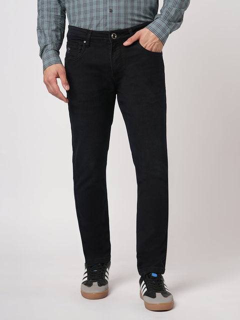 ANKLE FIT DARK BLUE KNITTED DENIM - Jeans - 251110899