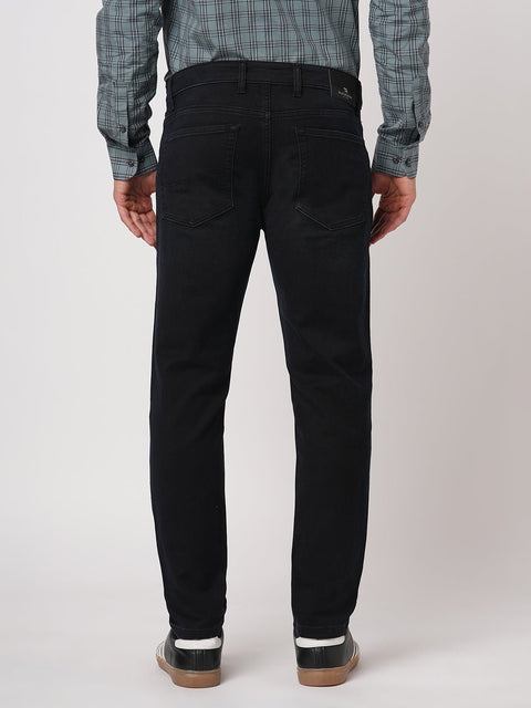 ANKLE FIT DARK BLUE KNITTED DENIM - Jeans - 251110899