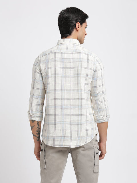 Aqua Checks Cotton Shirt - Shirt - 240427639