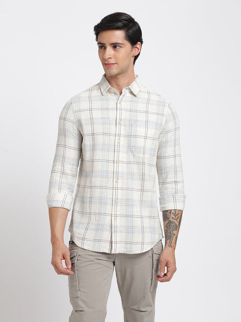 Aqua Checks Cotton Shirt - Shirt - 240427639