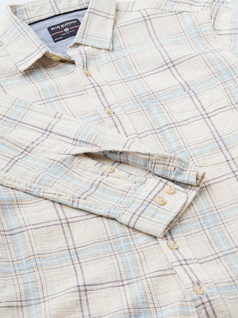 Aqua Checks Cotton Shirt - Shirt - 240427639