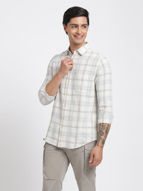 Aqua Checks Cotton Shirt - Shirt - 240427639