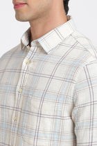 Aqua Checks Cotton Shirt - Shirt - 240427639