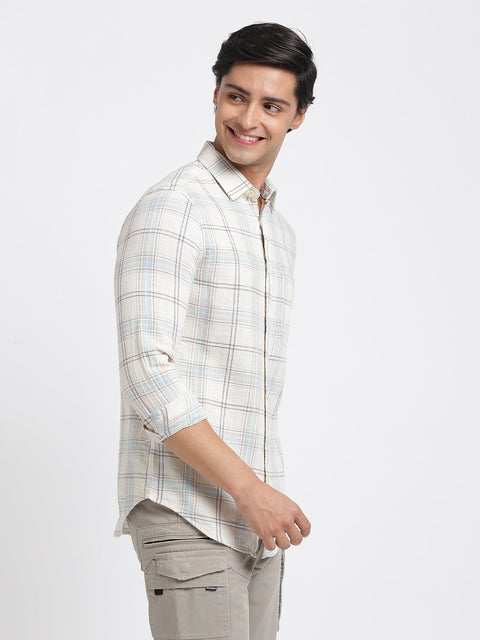 Aqua Checks Cotton Shirt - Shirt - 240427639