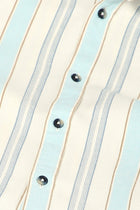 Aqua Striped Cotton Shirt - Shirt - 240527896