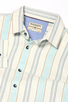 Aqua Striped Cotton Shirt - Shirt - 240527896