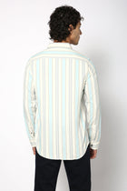 Aqua Striped Cotton Shirt - Shirt - 240527896