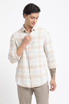 Beige Checks Casual Shirt - Shirt - 240427502