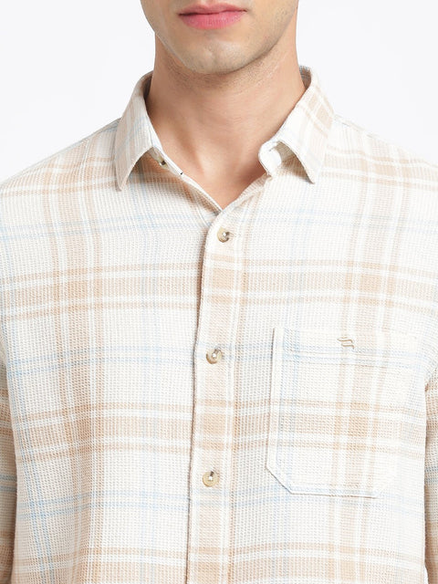 Beige Checks Casual Shirt - Shirt - 240427502