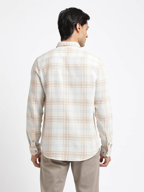 Beige Checks Casual Shirt - Shirt - 240427502