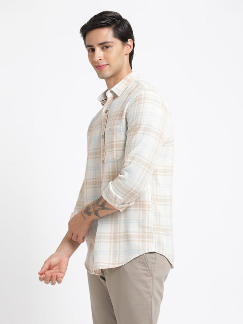 Beige Checks Casual Shirt - Shirt - 240427502