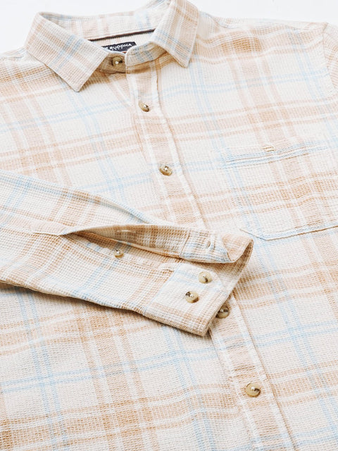 Beige Checks Casual Shirt - Shirt - 240427502