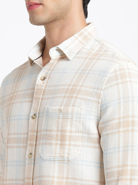 Beige Checks Casual Shirt - Shirt - 240427502