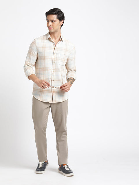 Beige Checks Casual Shirt - Shirt - 240427502