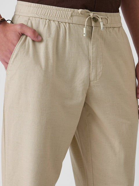 BEIGE DOBBY TRAVELLER TROUSER - Trousers - 4IS1F0116