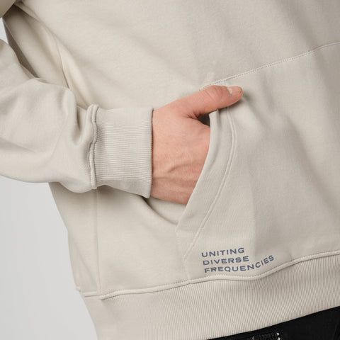 BEIGE FLEECE PULLOVER HOODIE - Sweatshirt - 250960107