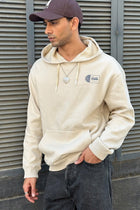 BEIGE FLEECE PULLOVER HOODIE - Sweatshirt - 250960107