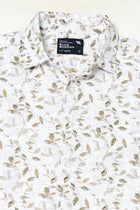 BEIGE LEAF PRINTED HALF SLEEVE SHIRT-Shirt - 250731842