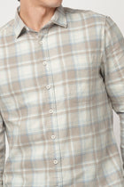 BEIGE OXFORD CHECKERED SHIRT-Shirt - 251033115