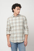 BEIGE OXFORD CHECKERED SHIRT-Shirt - 251033115