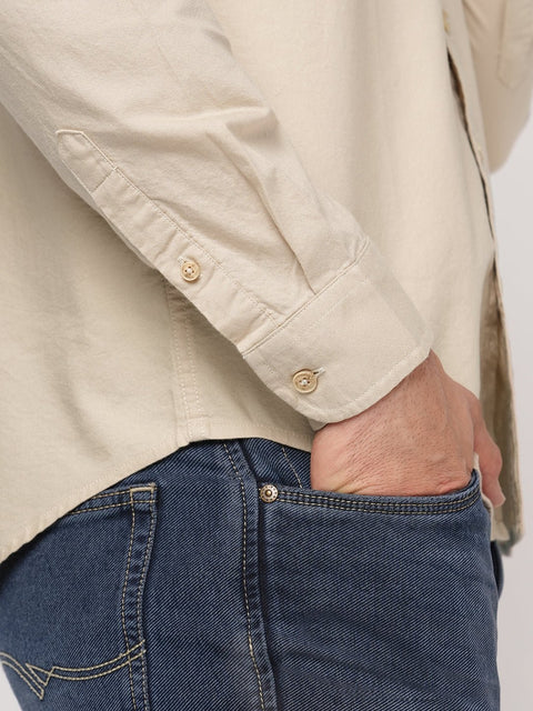 BEIGE OXFORD PLAIN SHIRT-Shirt - 251033555
