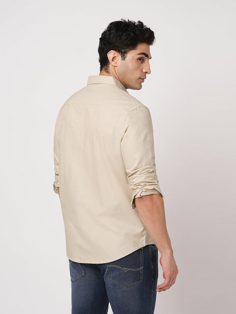 BEIGE OXFORD PLAIN SHIRT-Shirt - 251033555