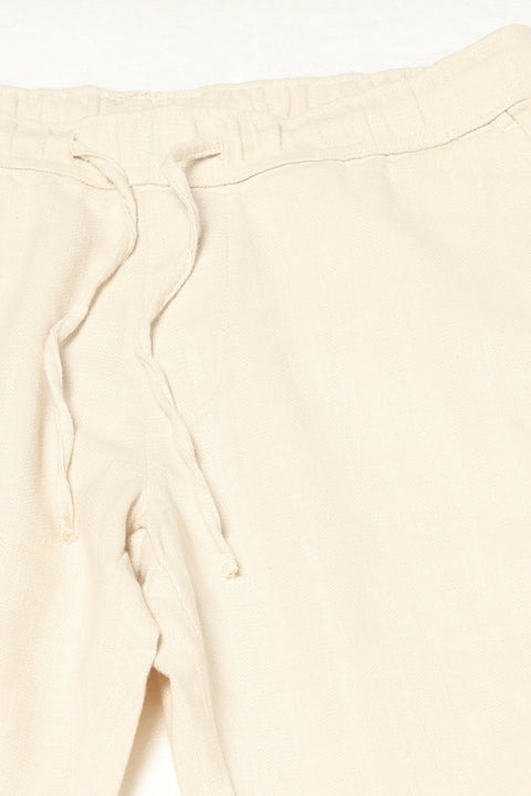 BEIGE PLAIN TRAVELLER FIT COTTON MENS TROUSER - Trousers - 250840974