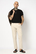 BEIGE PLAIN TRAVELLER PANTS - Trousers - 250740679