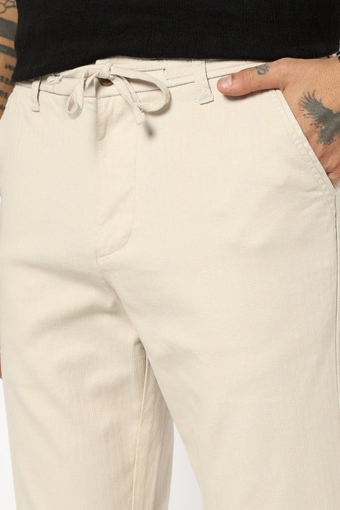 BEIGE PLAIN TRAVELLER PANTS - Trousers - 250740679