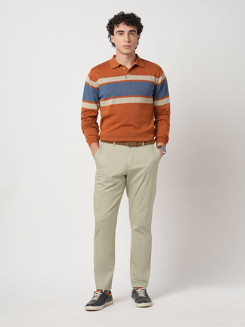 BEIGE RELAXED FIT DOBBY TROUSER - Trousers - 251041301