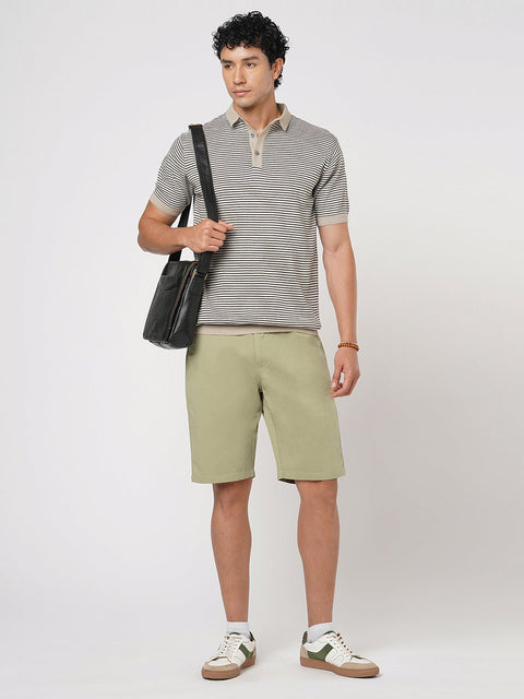 BEIGE REULAR FIT SHORTS - Shorts - 251050011