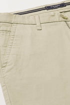 Beige Slim Fit Cotton Trousers - Trousers - 240540164