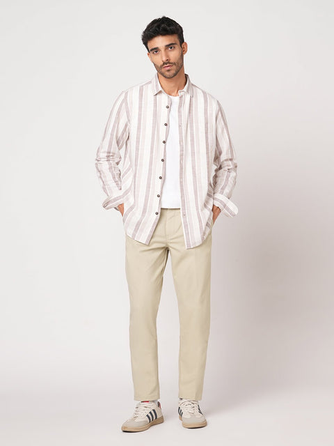 BEIGE SLIM TRAVELLER PANTS - Trousers - 251041396