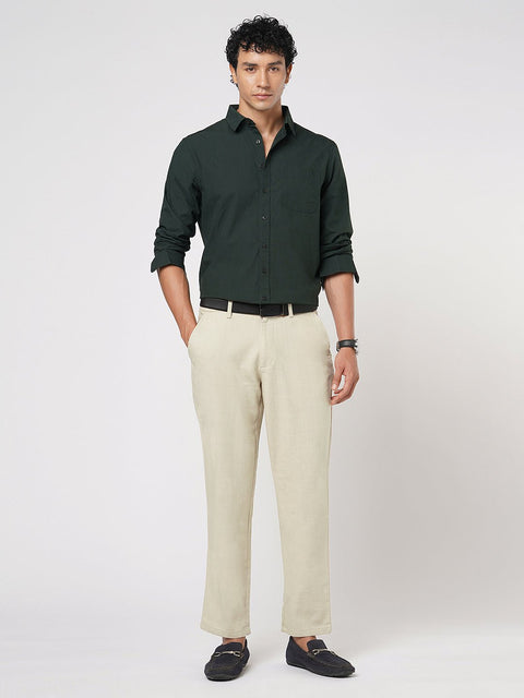 BEIGE SLIM TRAVELLER TROUSER - Trousers - 251141421