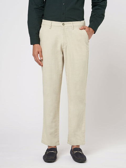 BEIGE SLIM TRAVELLER TROUSER - Trousers - 251141421