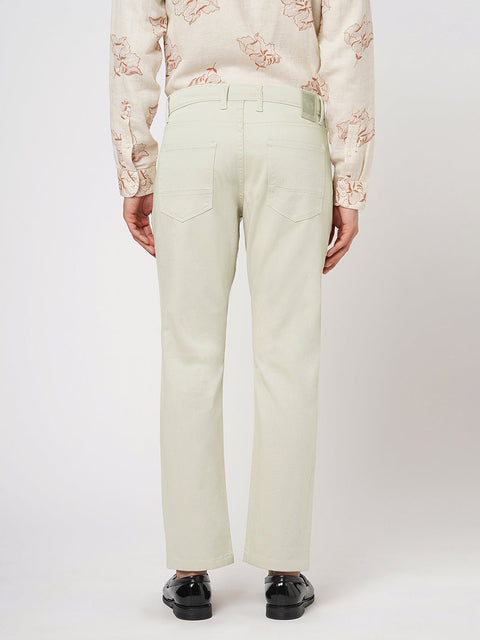 BEIGE STRAIGHT FIT DOBBY TROUSER - Trousers - 251241612