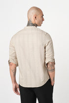 BEIGE STRIPED DOBBY KURTA - Kurta - 251133891