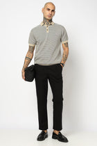 BEIGE STRIPED FLATKNIT POLO - T Shirt - 250830667
