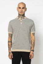 BEIGE STRIPED FLATKNIT POLO - T Shirt - 250830667
