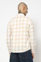 BEIGE WINDOWPANE CHECKERED SHIRT-Shirt - 250731747