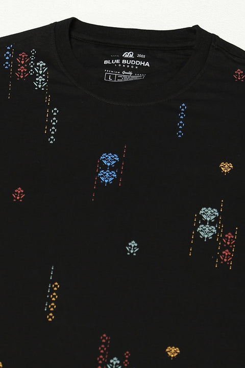 Black All Over Printed T Shirt - T Shirts - 230730606