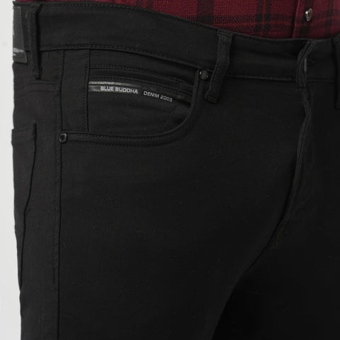 BLACK ANKLE FIT KNITTED JEANS - Jeans - 250510202