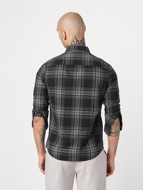BLACK CHECKERED DOBBY SHIRT-Shirt - 251033285