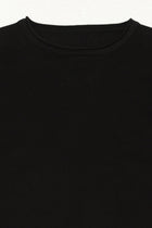 BLACK CREW NECK FLATKNIT - T Shirt - 250960243